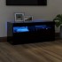 Mueble de TV con luces LED negro 90x35x40