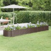 Jardinera arriate acero recubrimiento polvo marrón 368x80x36 cm