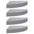 Estantes de esquina pared 4 uds MDF gris hormigón 25x25x3,8