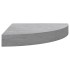 Estantes de esquina pared 4 uds MDF gris hormigón 25x25x3,8