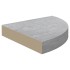 Estantes de esquina pared 4 uds MDF gris hormigón 25x25x3,8