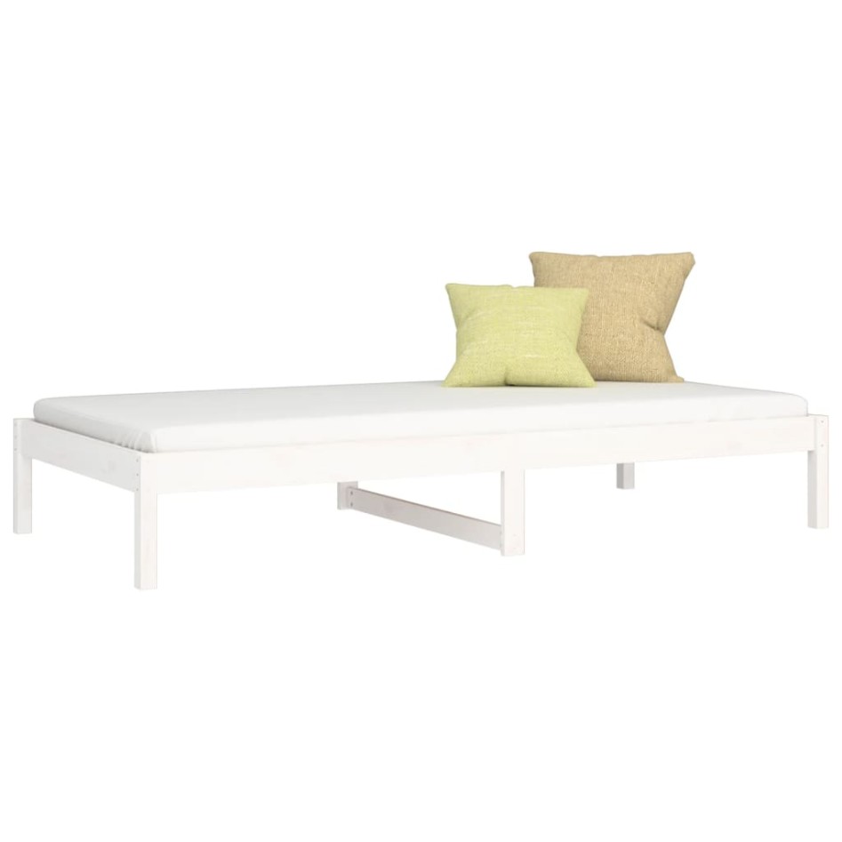 Sofá cama de madera maciza de pino blanco 90x190