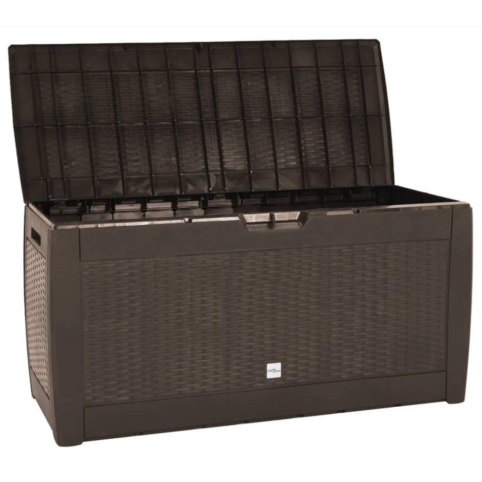 Caja de almacenaje de jardín polipropileno marrón 119x48x60