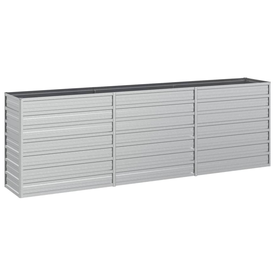 Arriate de acero galvanizado plateado 240x40x77