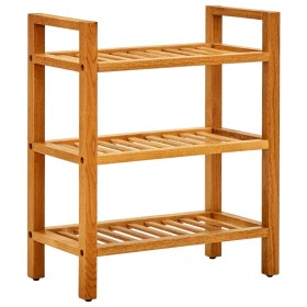Zapatero con 3 estantes madera maciza de roble 50x27x60