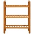 Zapatero con 3 estantes madera maciza de roble 50x27x60