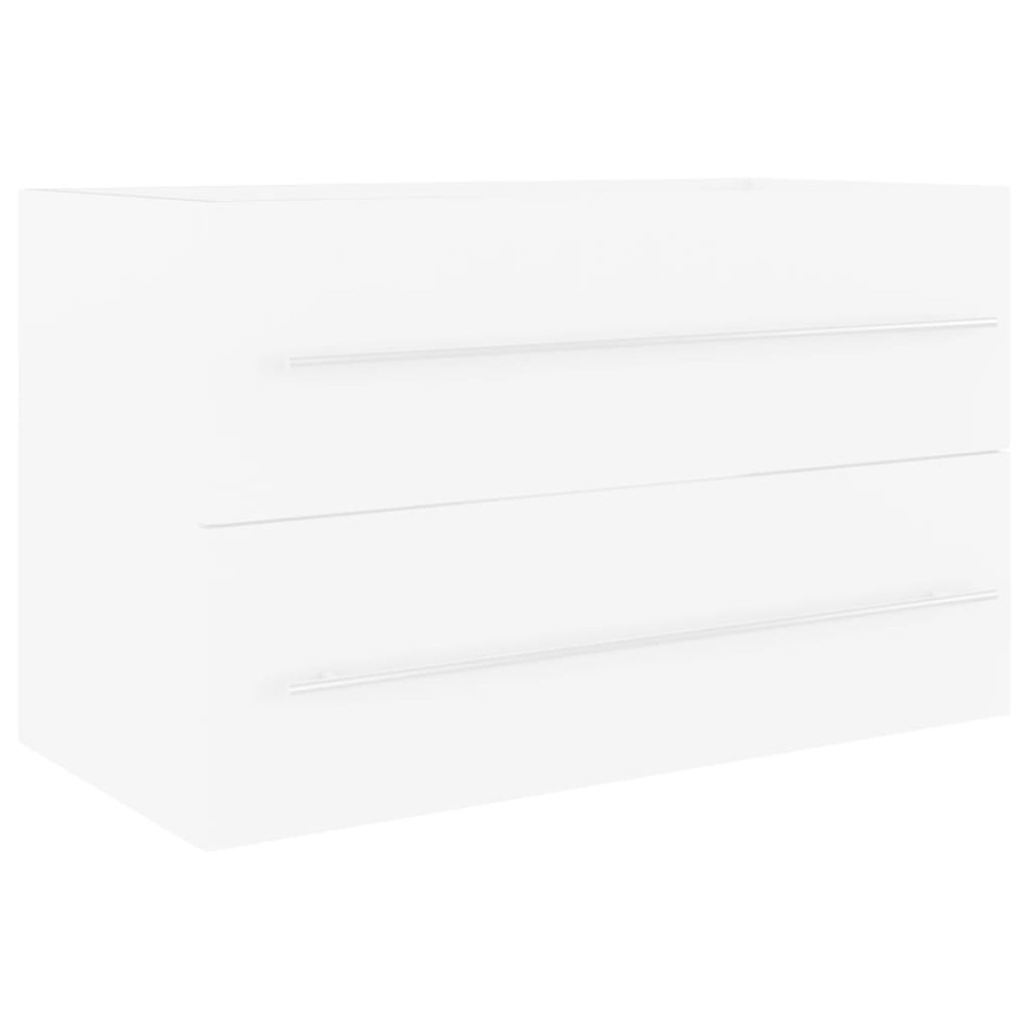 Armario para lavabo madera contrachapada blanco 80x38,5x48