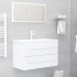 Armario para lavabo madera contrachapada blanco 80x38,5x48