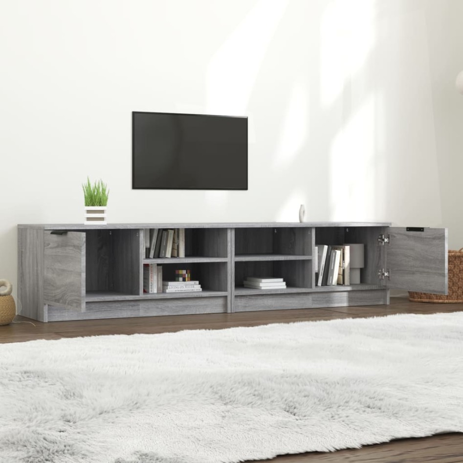 Muebles para TV 2 uds contrachapado gris Sonoma 80x35x36,5