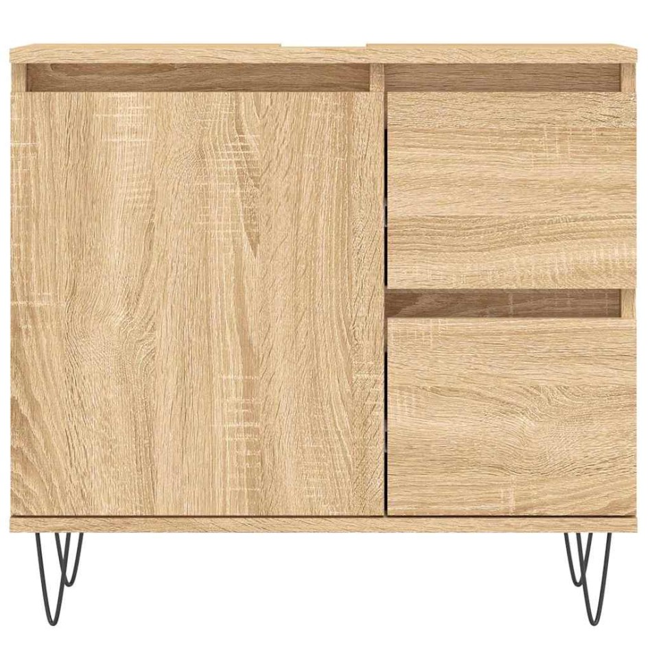 Armario de baño madera contrachapada roble Sonoma 65x33x60