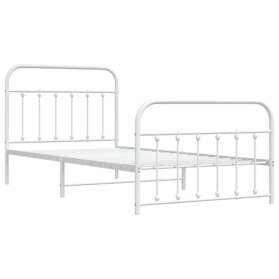 Estructura cama sin colchón con estribo metal blanco 107x203