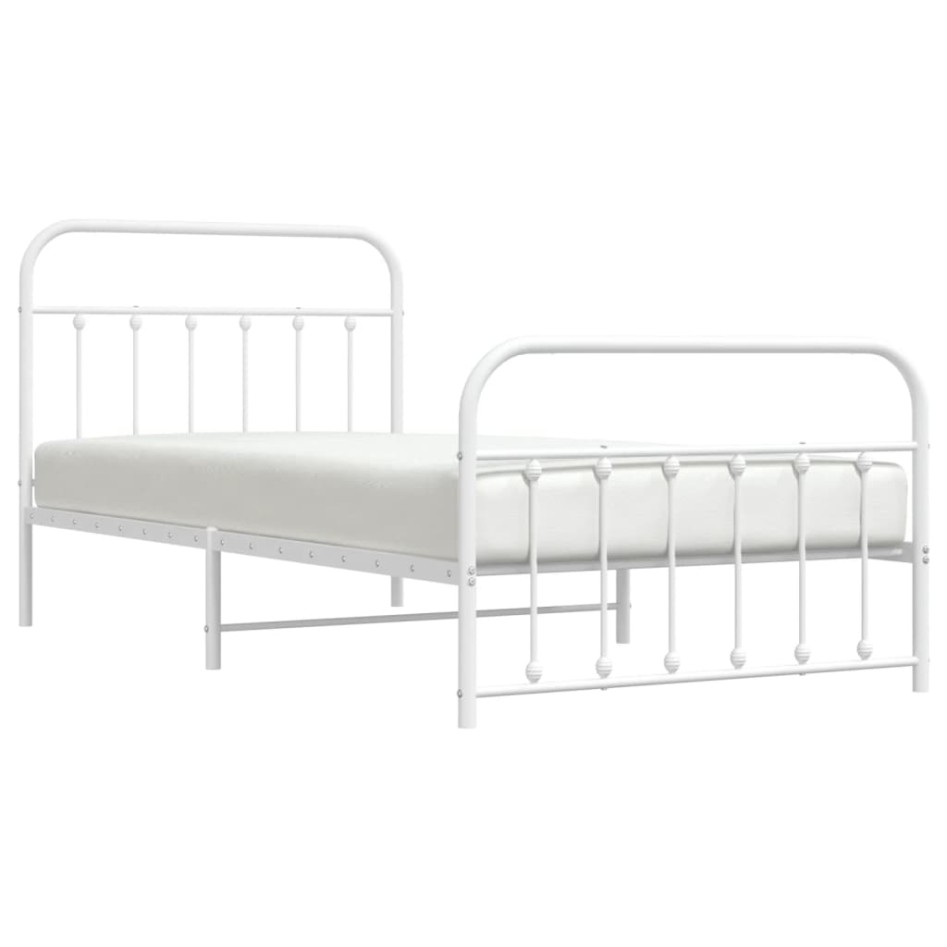 Estructura cama sin colchón con estribo metal blanco 107x203