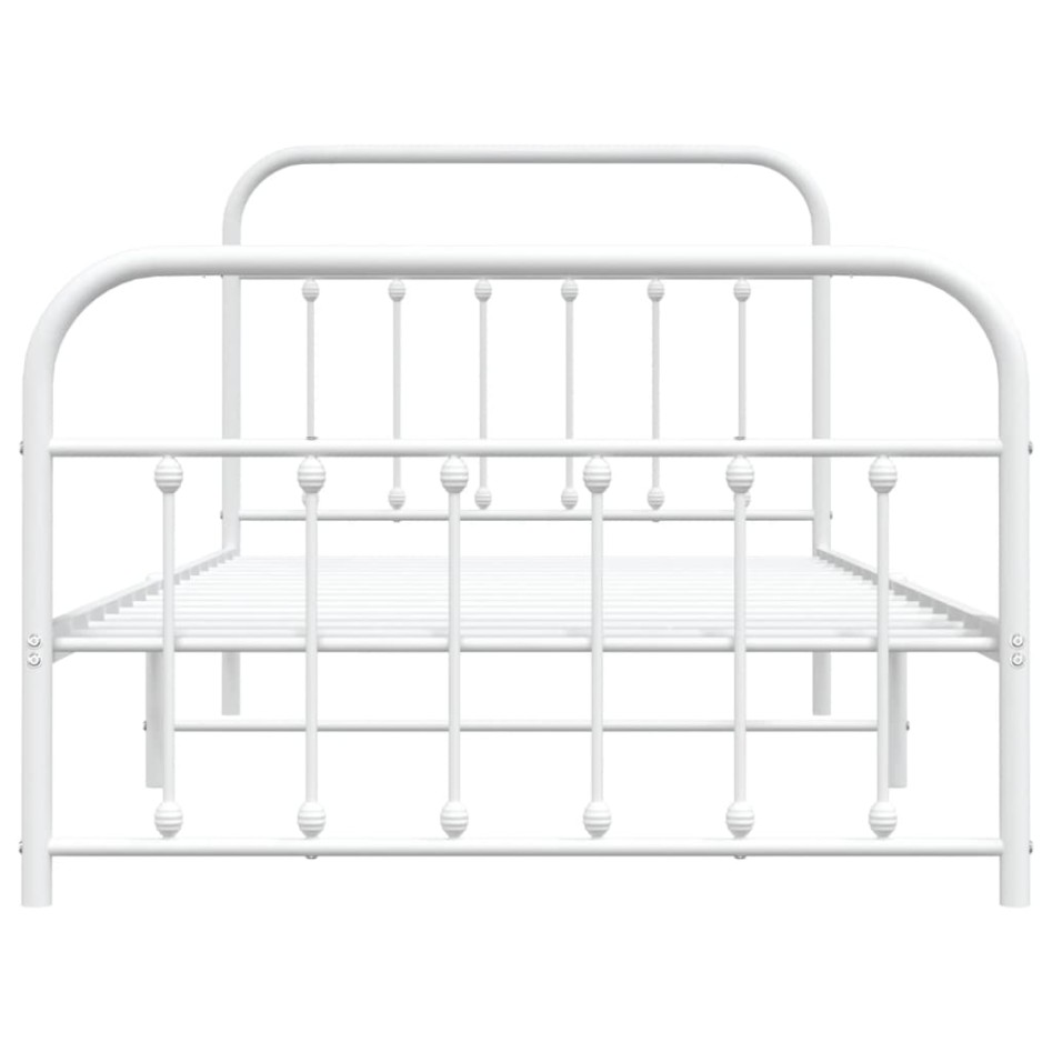 Estructura cama sin colchón con estribo metal blanco 107x203