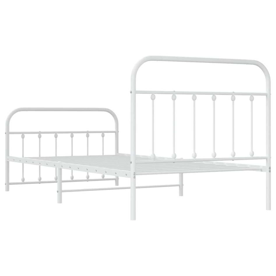 Estructura cama sin colchón con estribo metal blanco 107x203