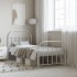 Estructura cama sin colchón con estribo metal blanco 80x200