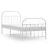 Estructura cama sin colchón con estribo metal blanco 80x200