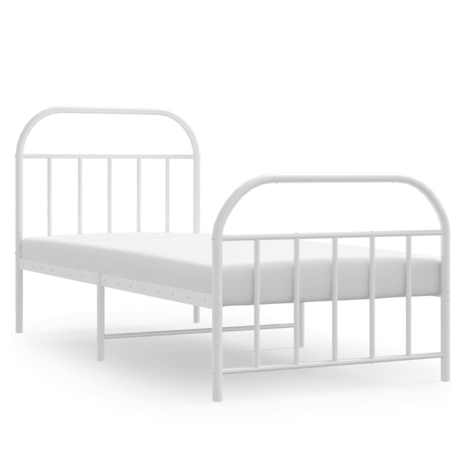 Estructura cama sin colchón con estribo metal blanco 80x200