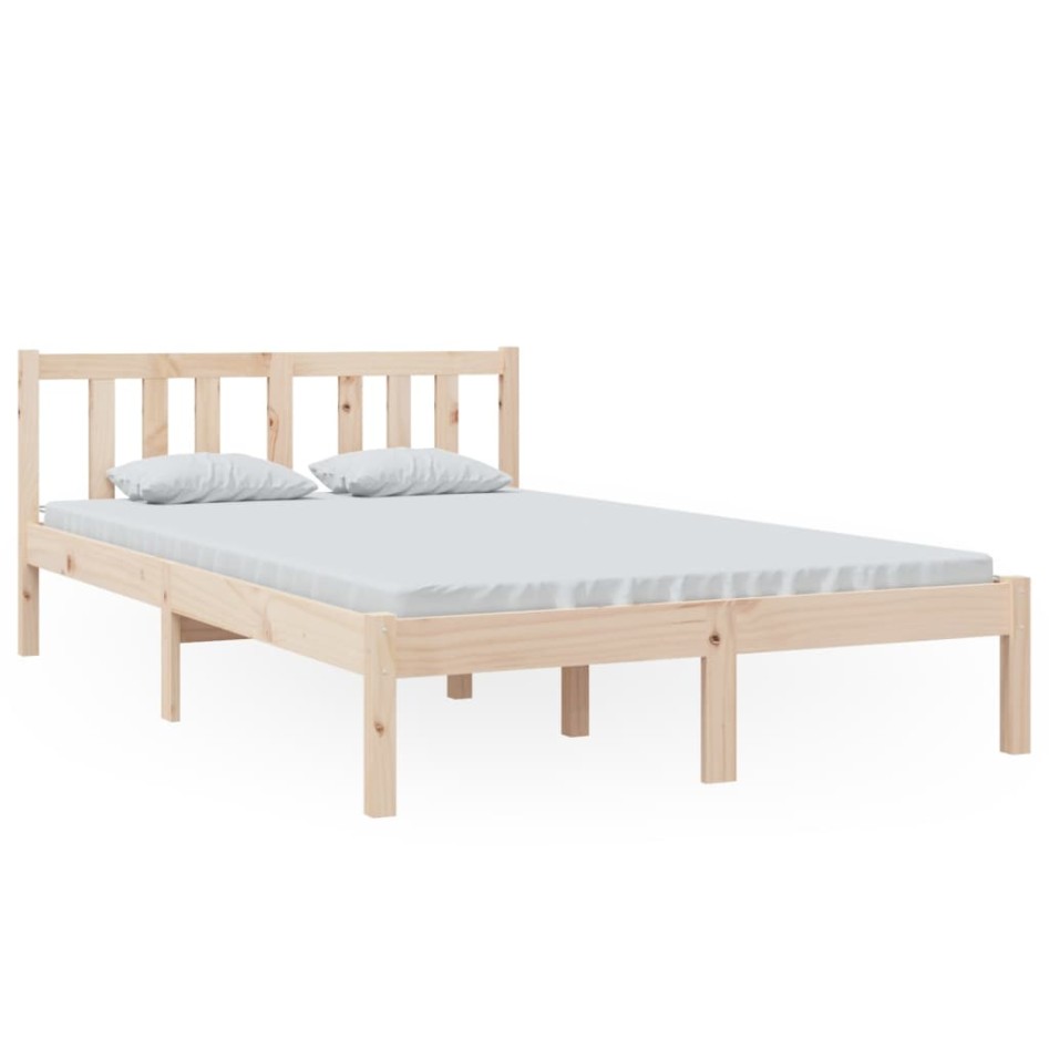 Estructura de cama sin colchón madera maciza 120x200