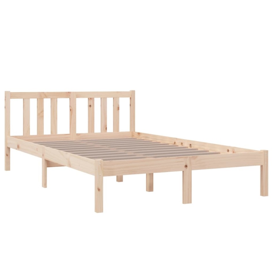 Estructura de cama sin colchón madera maciza 120x200