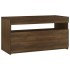 Mueble de TV con luces LED roble marrón 75x35x40