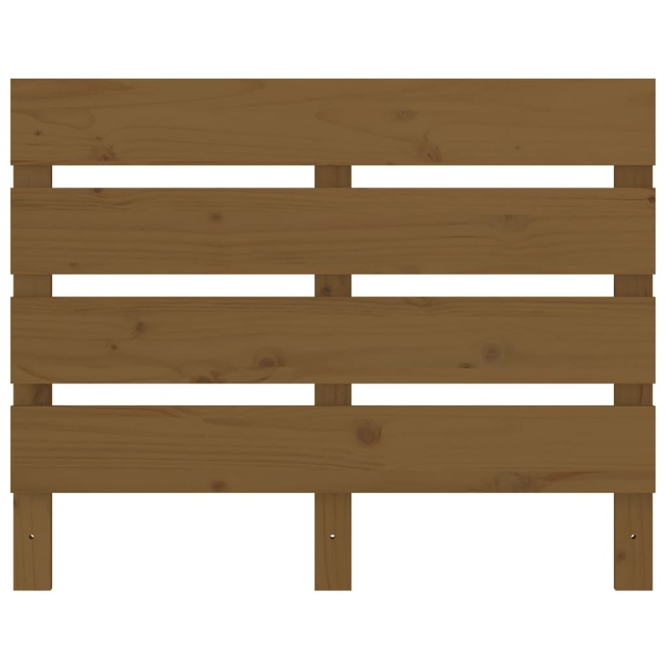 Cabecero madera maciza de pino marrón miel 100x3x80