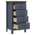 Mesita de noche Hill madera maciza de pino gris 46x35x49,5