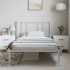Estructura cama sin colchón con cabecero metal blanco