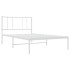 Estructura cama sin colchón con cabecero metal blanco