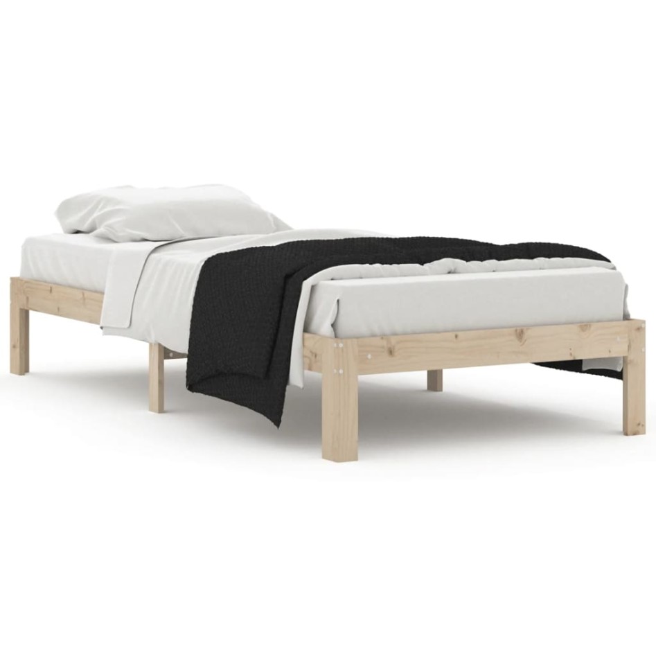 Estructura de cama sin colchón madera maciza de pino 90x200