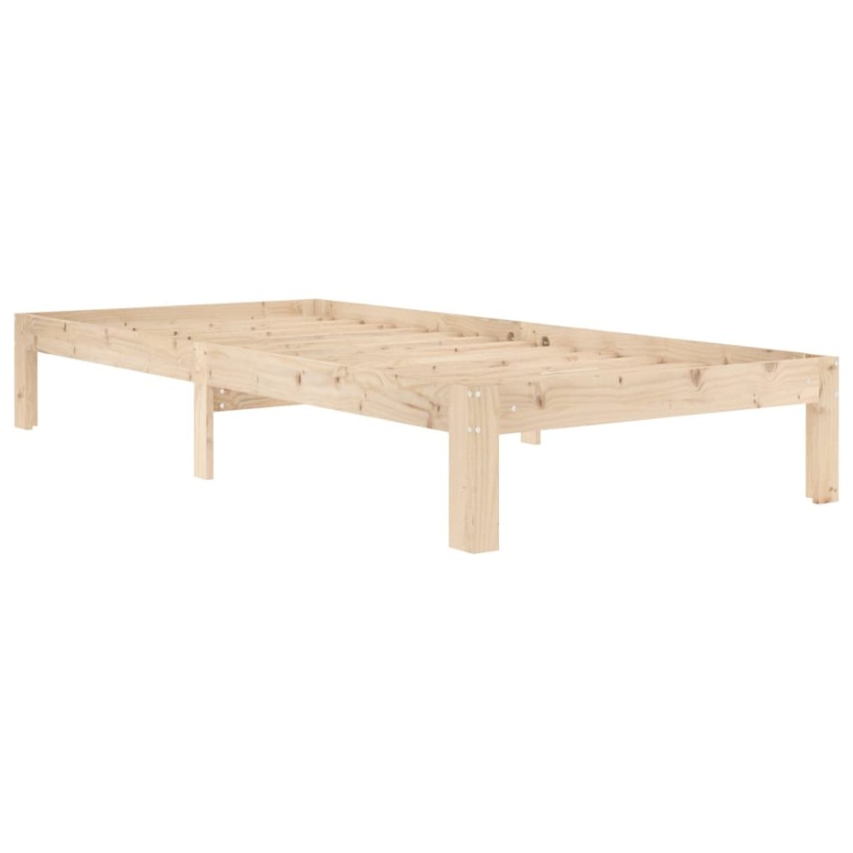 Estructura de cama sin colchón madera maciza de pino 90x200
