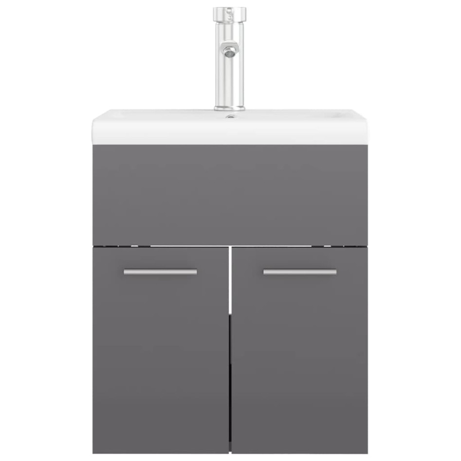 Mueble con lavabo aglomerado gris