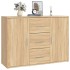 Aparador de madera contrachapada roble Sonoma 91x29,5x65