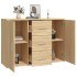 Aparador de madera contrachapada roble Sonoma 91x29,5x65