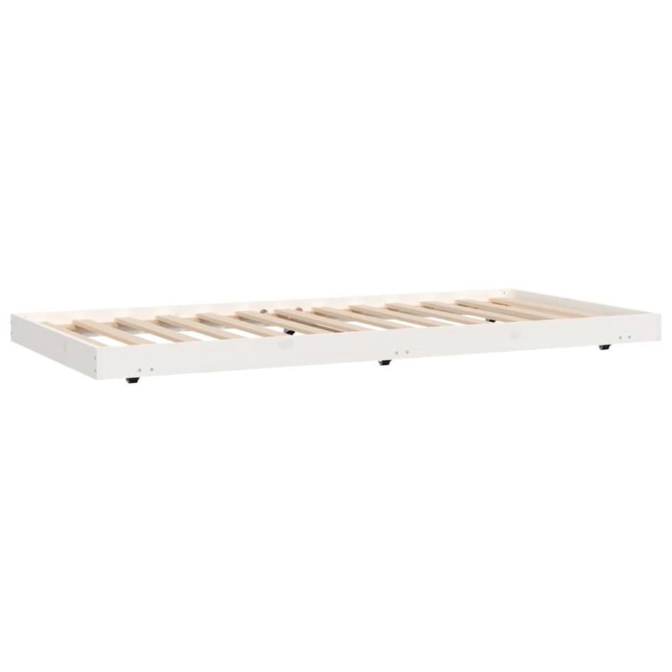 Estructura de cama sin colchón madera maciza blanca 75x190