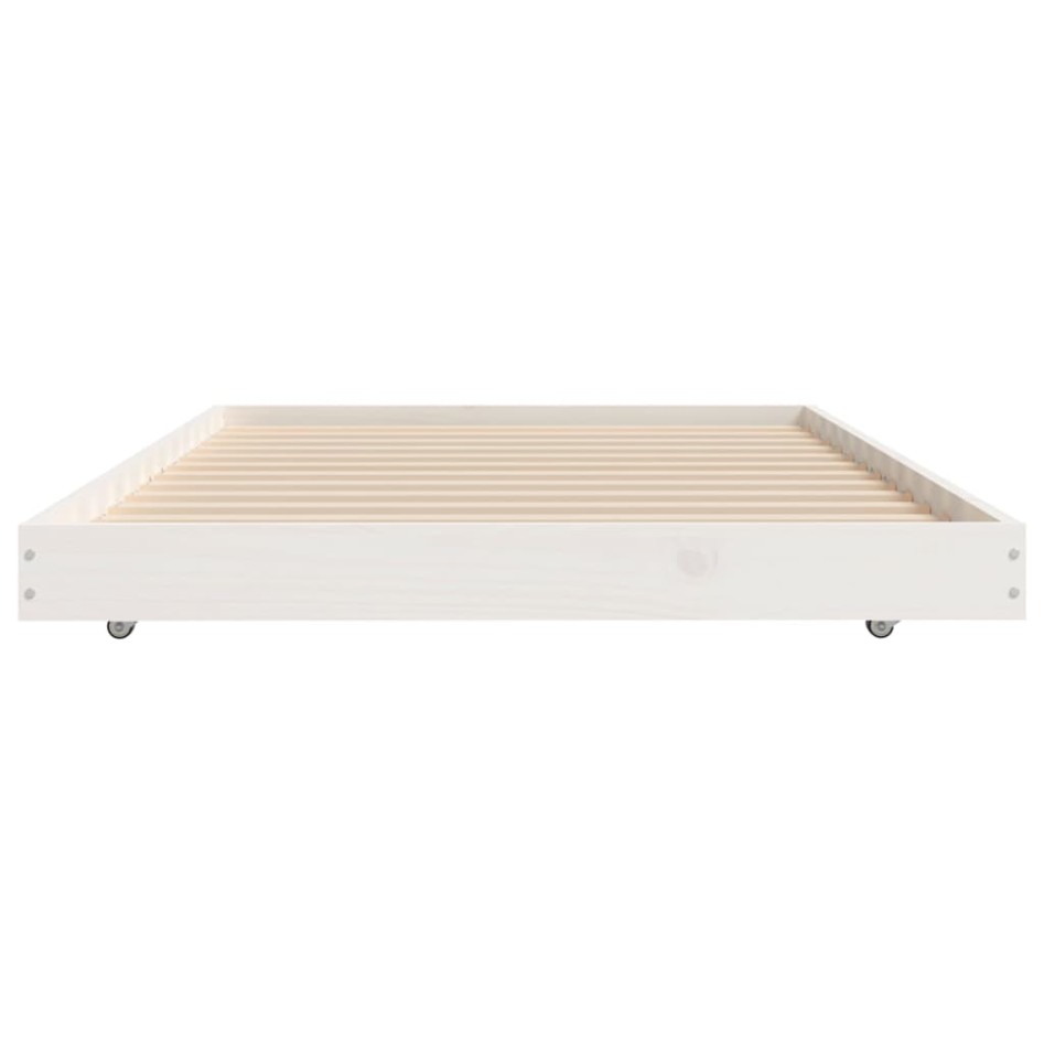Estructura de cama sin colchón madera maciza blanca 75x190