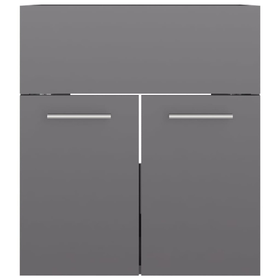 Mueble con lavabo aglomerado gris
