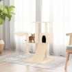 Rascador para gatos con postes de sisal color crema 82 cm