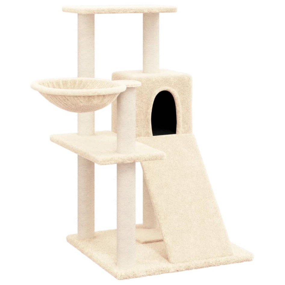 Rascador para gatos con postes de sisal color crema 82