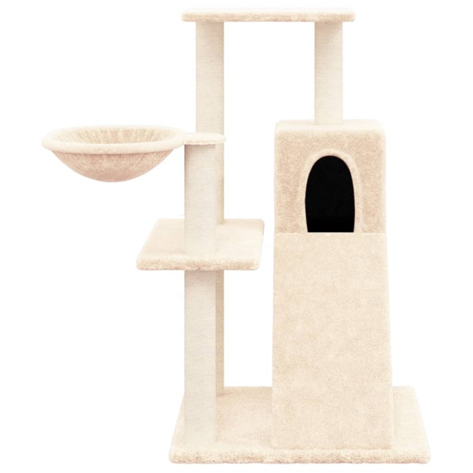 Rascador para gatos con postes de sisal color crema 82