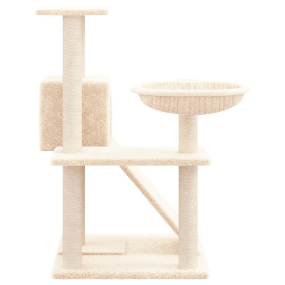 Rascador para gatos con postes de sisal color crema 82