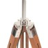 Lámpara de trípode madera maciza de teca marrón y blanco 141