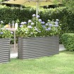 Jardinera arriate acero recubrimiento polvo gris 152x40x68 cm