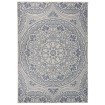 Alfombra de exterior de tejido plano rayas azules 160x230 cm