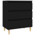 Aparador de madera contrachapada negro 60x35x70