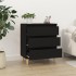 Aparador de madera contrachapada negro 60x35x70
