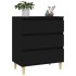 Aparador de madera contrachapada negro 60x35x70