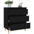 Aparador de madera contrachapada negro 60x35x70