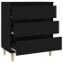 Aparador de madera contrachapada negro 60x35x70