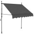 Toldo manual retráctil con LED gris antracita 100
