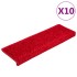 Alfombrillas de escalera 10 unidades rojo 65x21x4